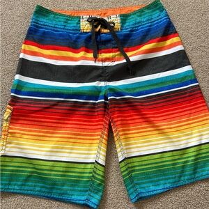 Hang Ten Multicolor Striped Swim Trunks